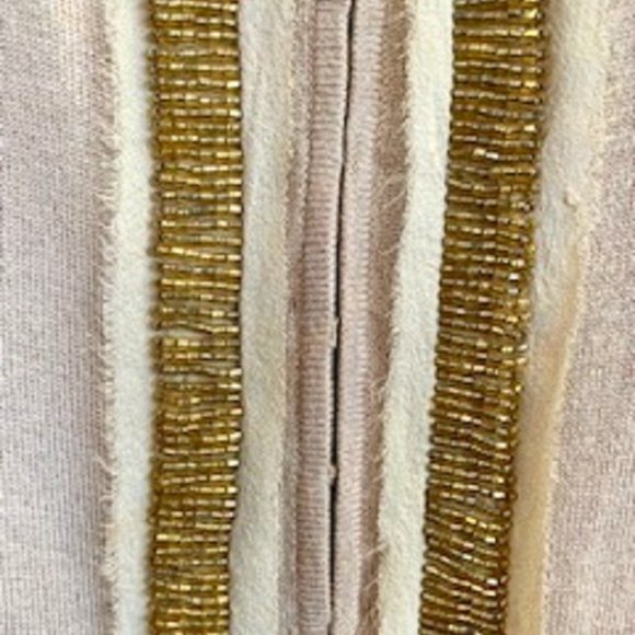 Pamela Dennis 75% Silk/25% Cashmere Beige Lightweight Sweater Cardigan Sz: XL - Picture 4 of 6